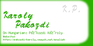 karoly pakozdi business card